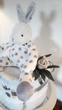 Diaper cake - Single - Grey Spotted Bunny