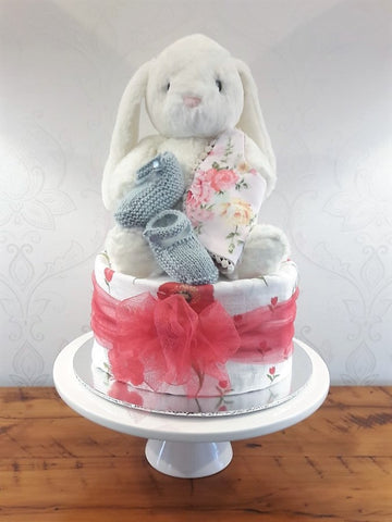Diaper cake - Single - White Bunny