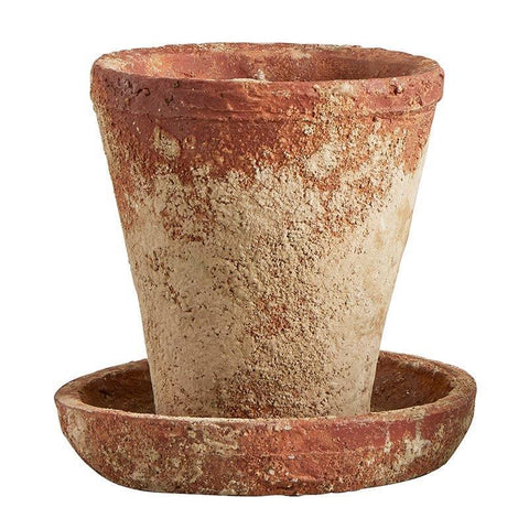 Rustic brick red pot