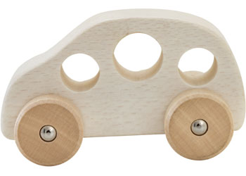 Chunky wooden car - White