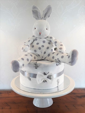 Diaper cake - Single - Grey Spotted Bunny