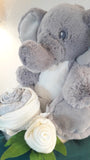 Diaper cake - Double - Elephant and Cup cake onsie -