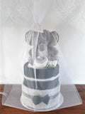 Diaper cake - Double - Elephant and Cup cake onsie -