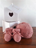 NZ made - Merino Beanie and Bootie Set - Gift boxed