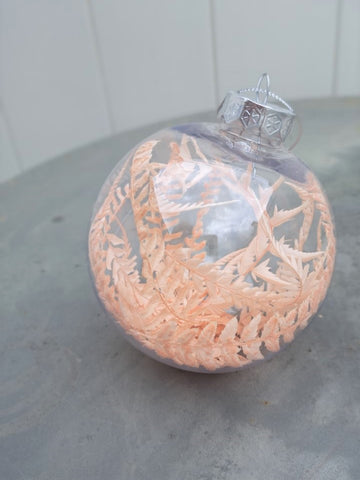 Christmas Bauble - Apricot Fern - Small